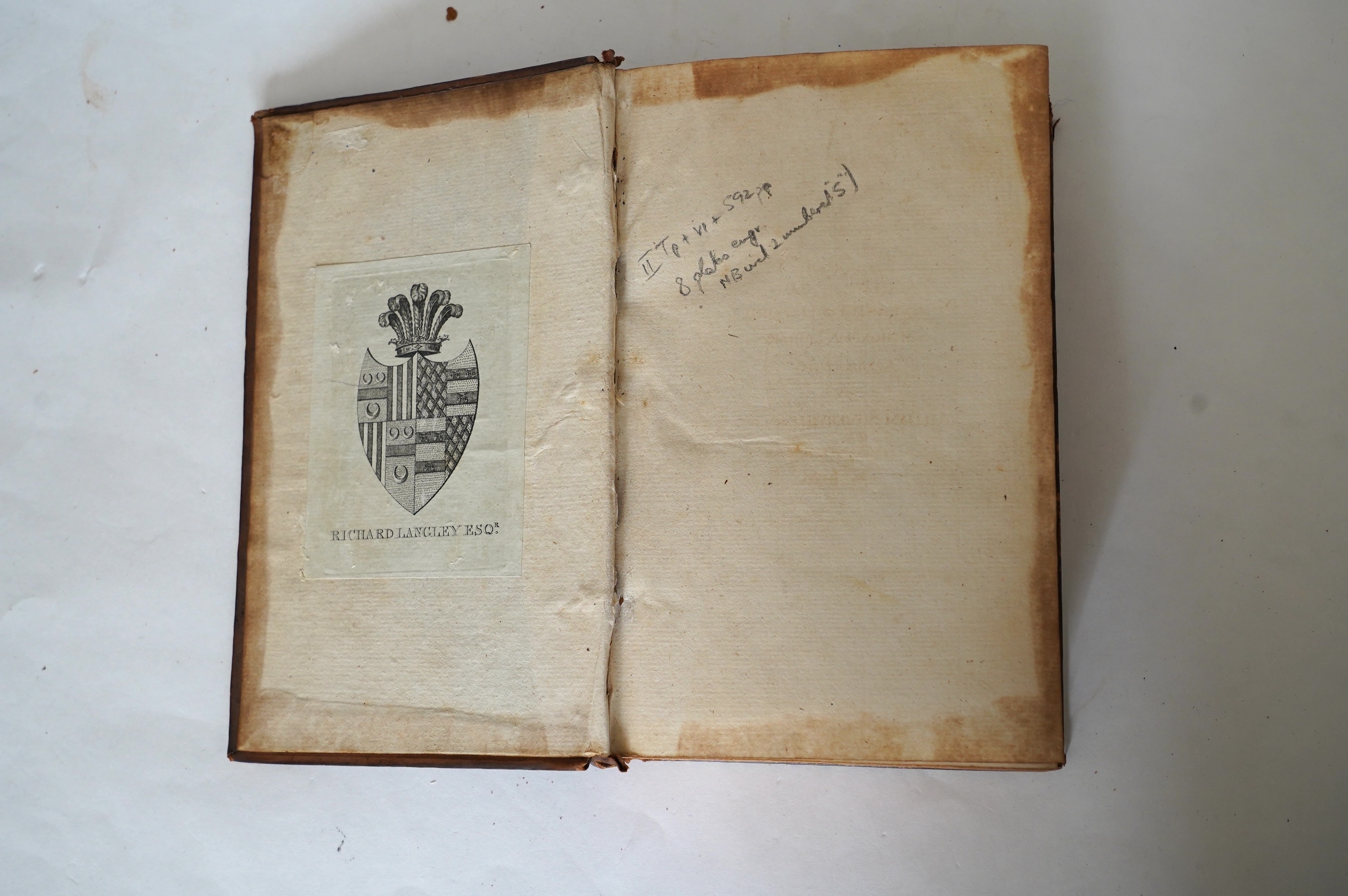 Young, Arthur - A Six Months Tour through the North of England. 1st edition, 4 vols. 28 plates (some folded, incl. a map of the Bridgewater Canal) and 6 folded tables; contemp. calf. 1770